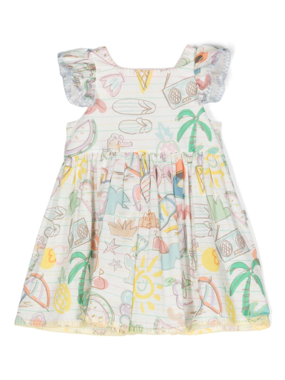 Summer Doodles cotton dress - White