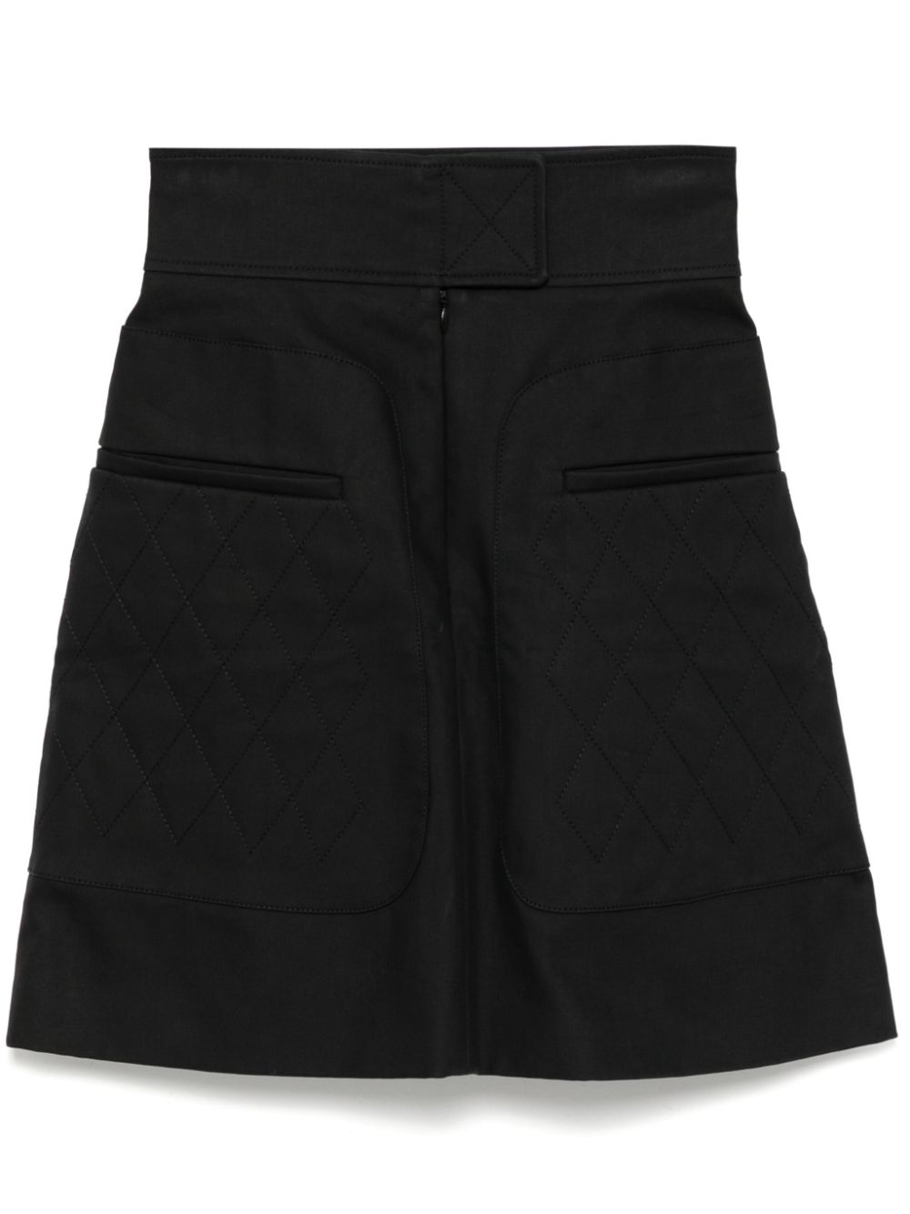 2020s quilted A-line skirt - Black