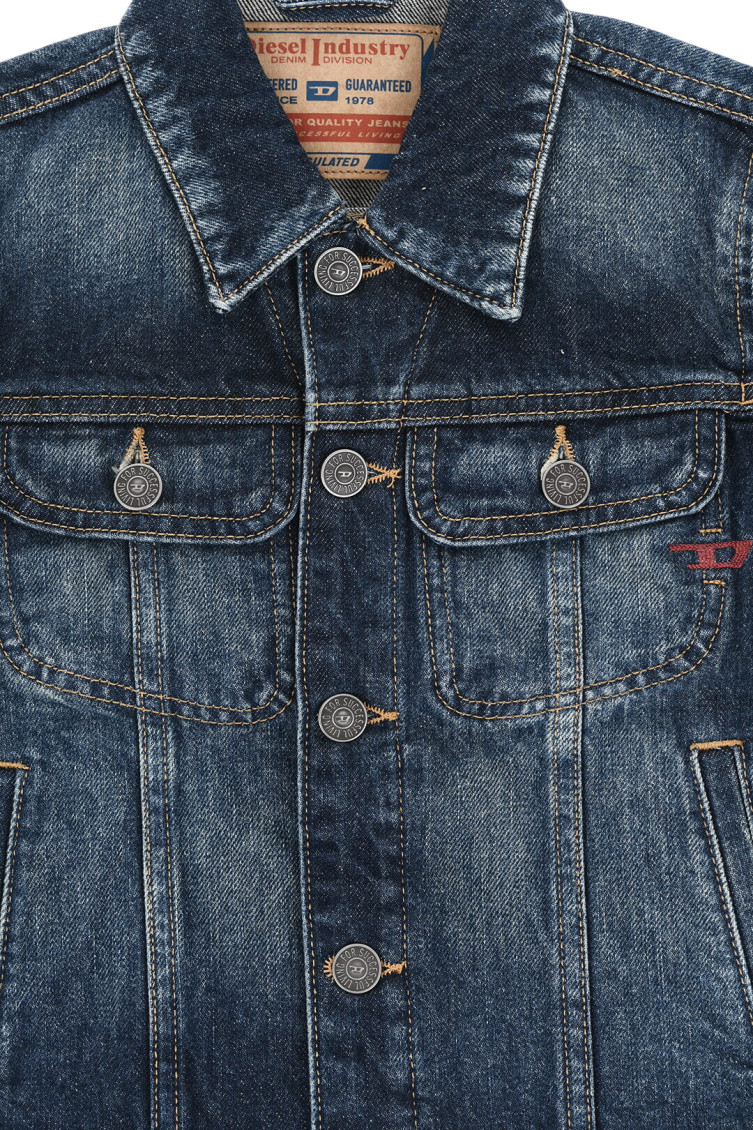 Kids Navy Blue Solid Jacket