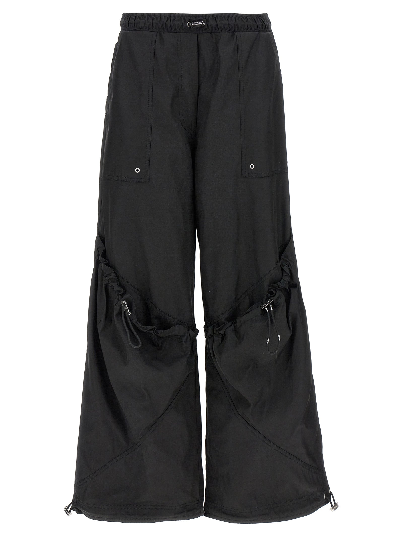 Drawstring Detail Cargo Pants — Black