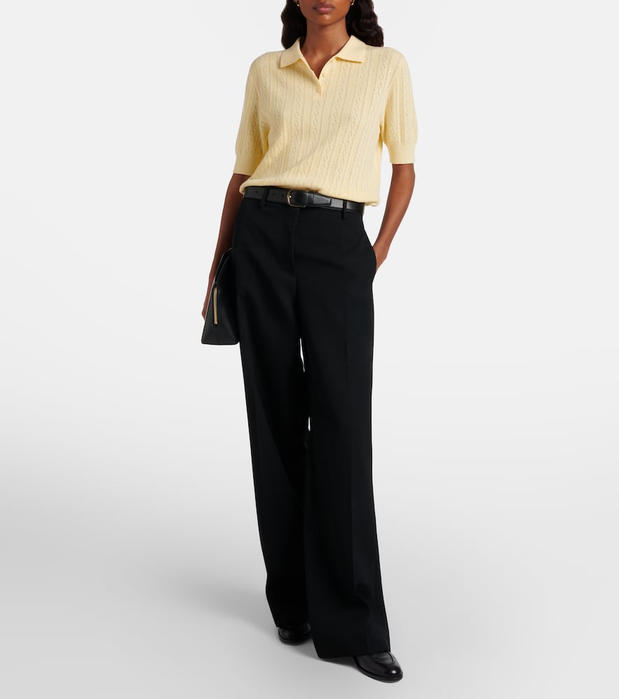 Cristine cotton and cashmere polo sweater