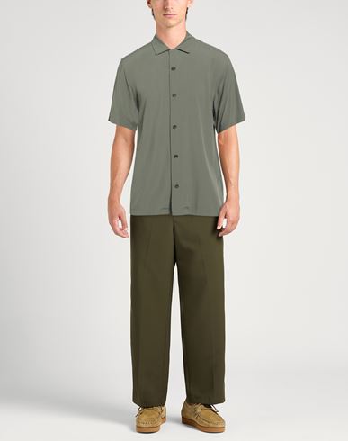 Man Shirt Military green Size L Viscose