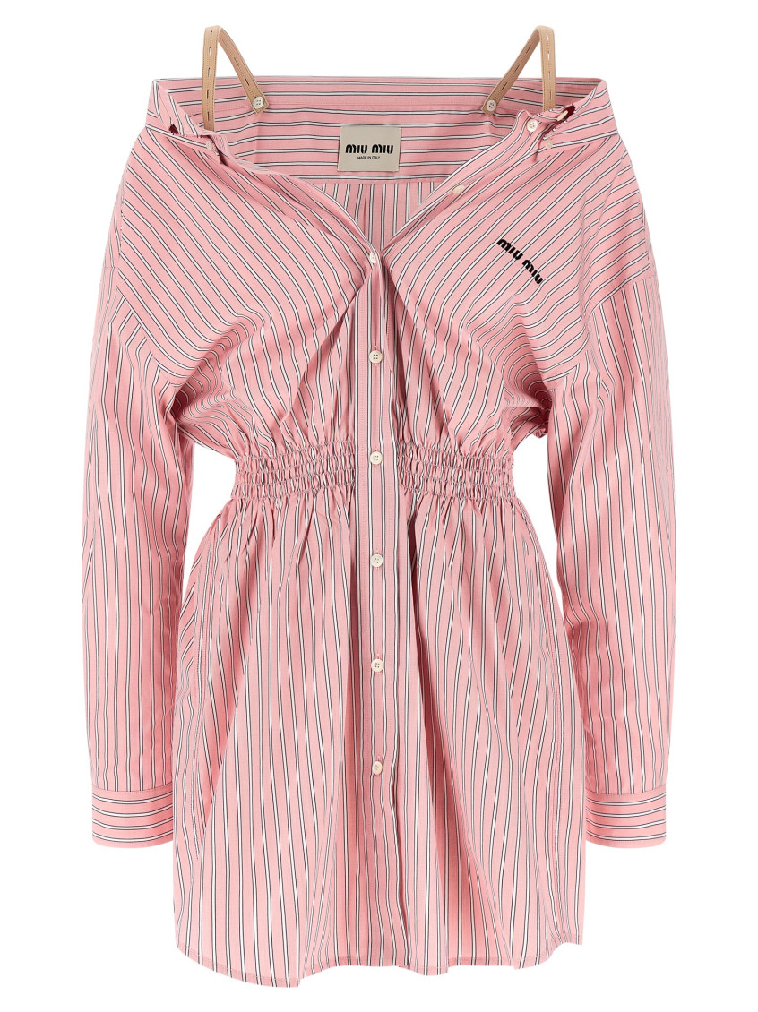 Striped Elasticated Mini Dress