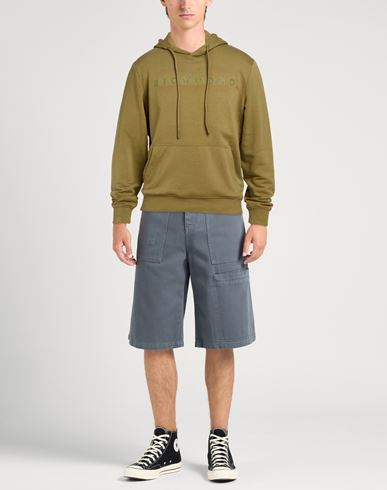 Man Sweatshirt Military green Size L Cotton, Polyester