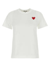 Comme Des Garcons Play Sleeve T-Shirt — White