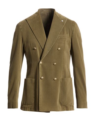 L. b.m. 1911 Man Blazer Military green Size 36 Cotton, Elastane