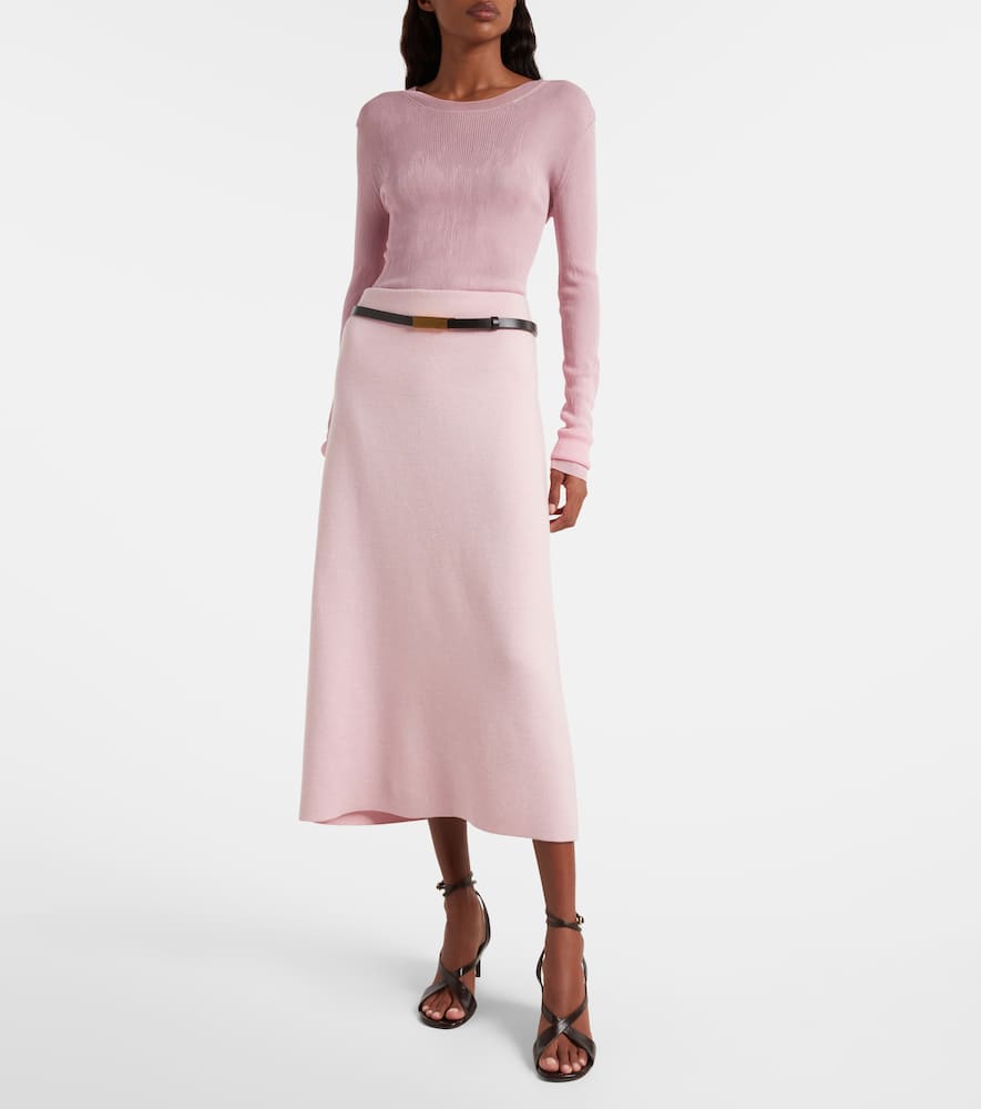 Patri knitted wool midi skirt