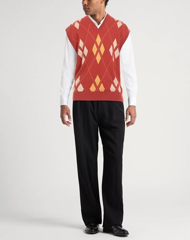 Man Sweater Brick Size L Cotton, Merino Wool, Cashmere