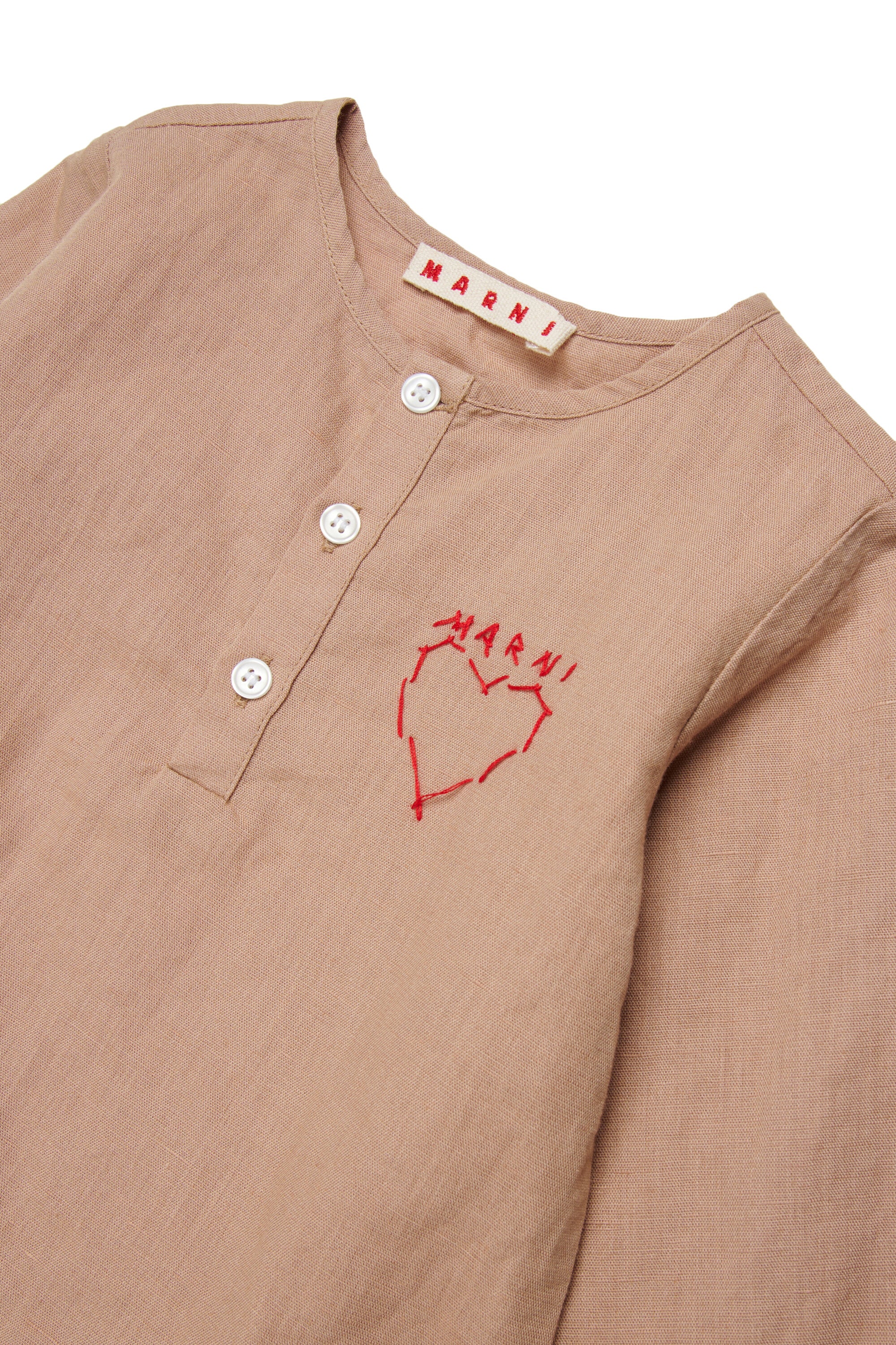 For Kids - Camicia a manica lunga con logo - Marrone