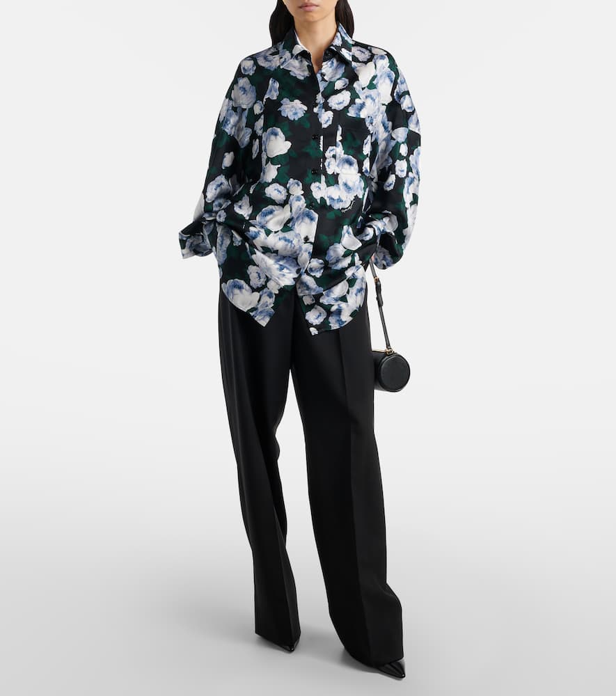 Floral satin blouse