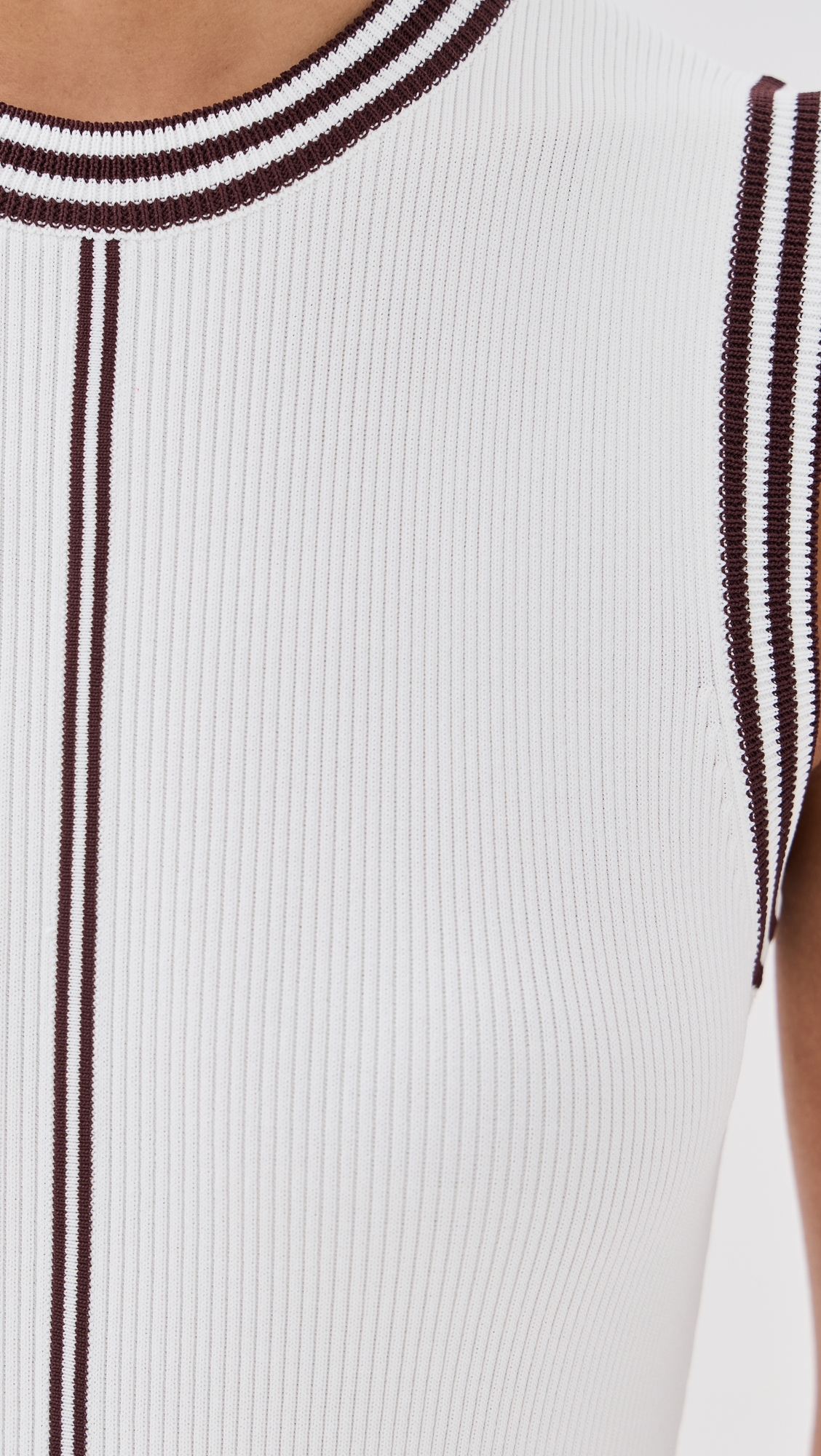 LE BOP Ringer Midi Dress White & Chocolate