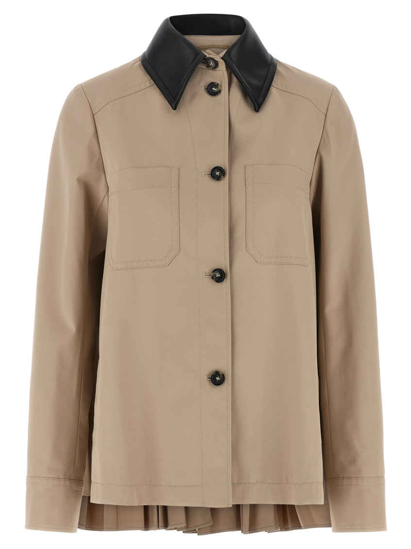 Sportmax - jersey overshirt chest pockets pleated back