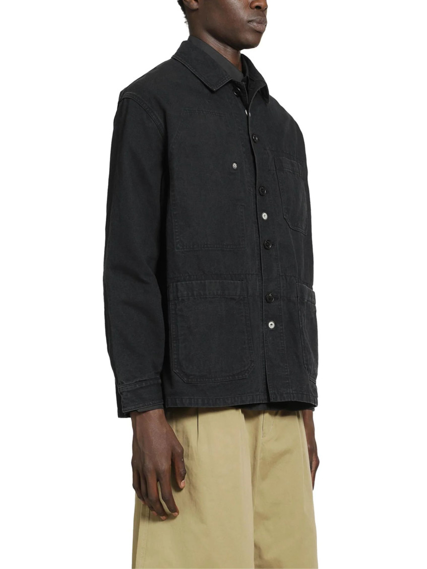 Black Relaxed Solid Overshirt