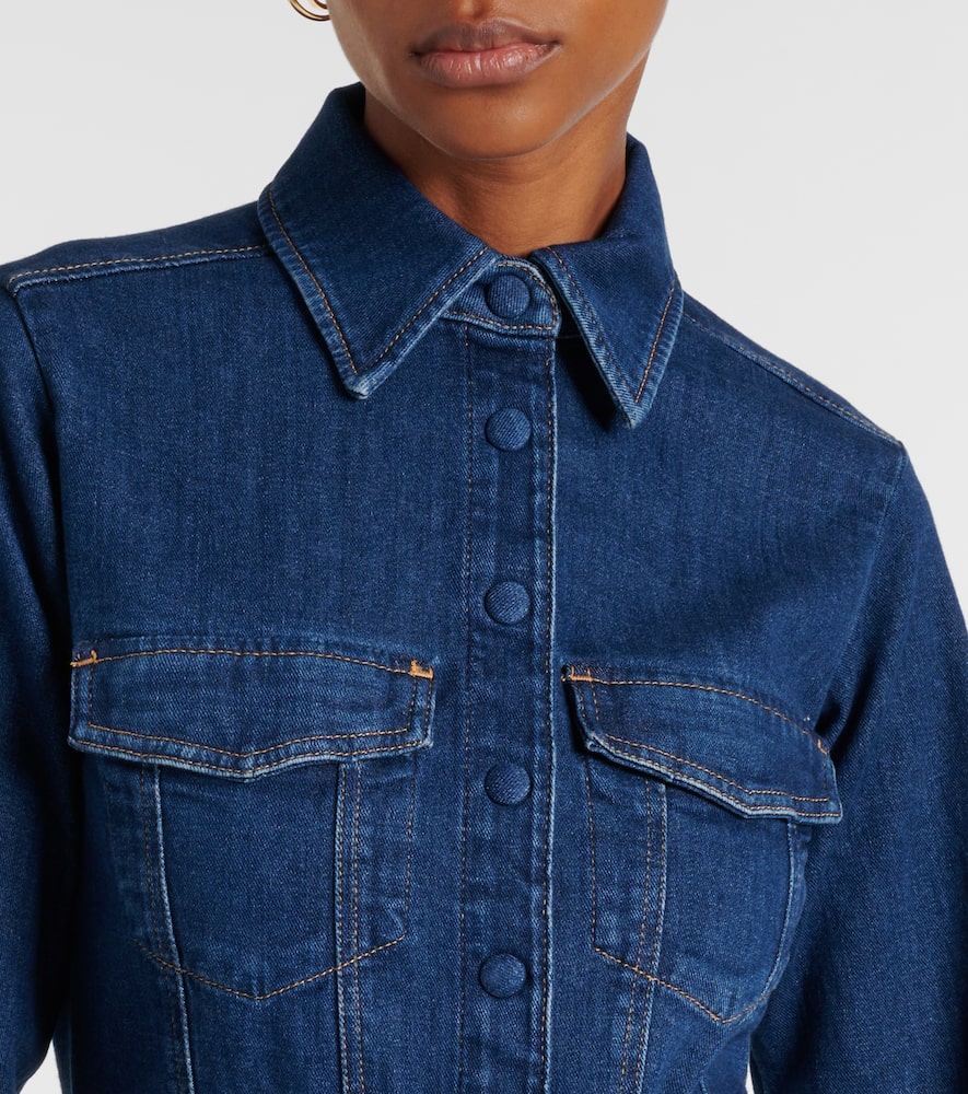 Flared denim jumpsuit