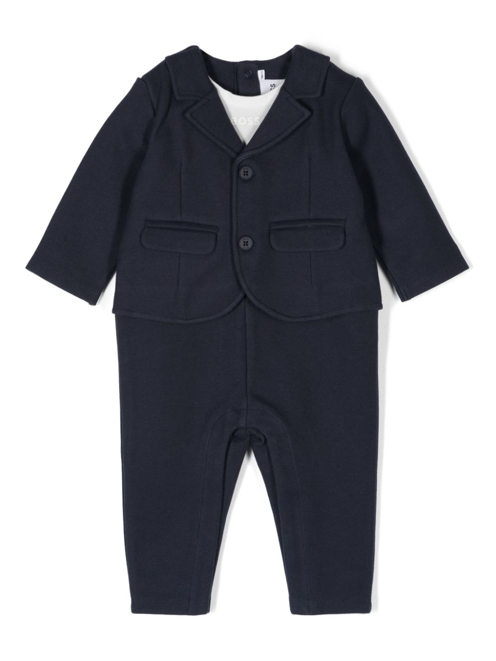 Logo-print romper - Blue