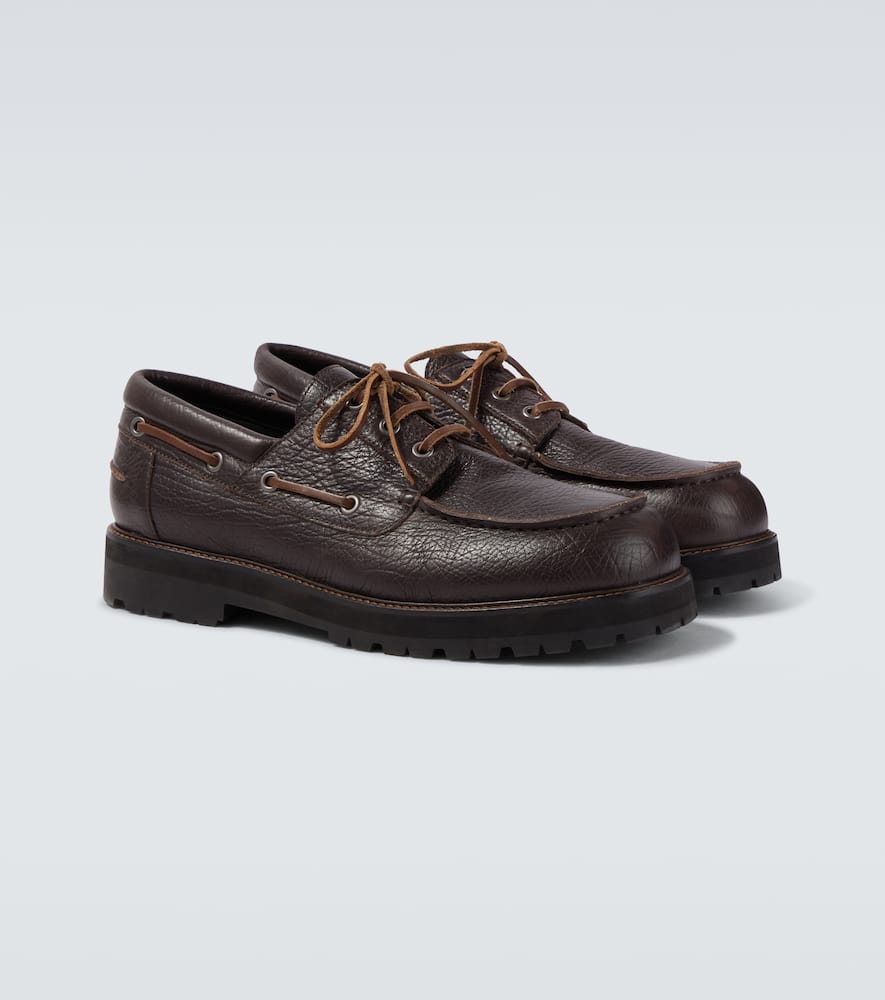 Guston leather boat shoes
