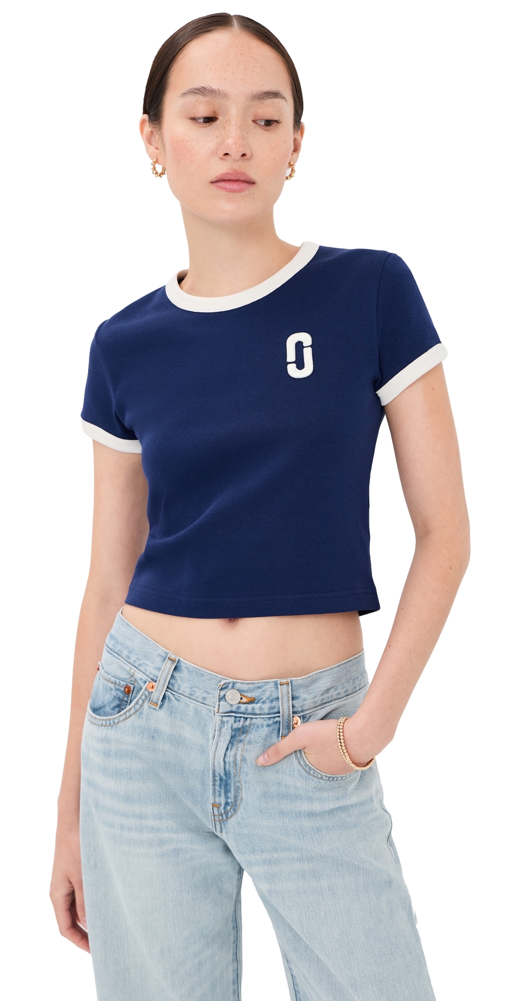 Pop J Marc Ringer Baby Tee Navy Multi