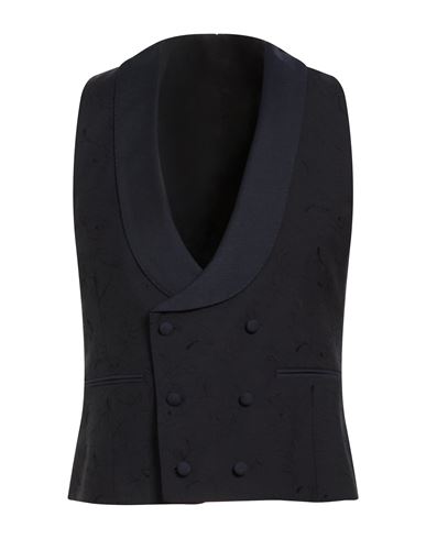 Man Tailored Vest Navy Size 40 Wool, Cotton, Polyester