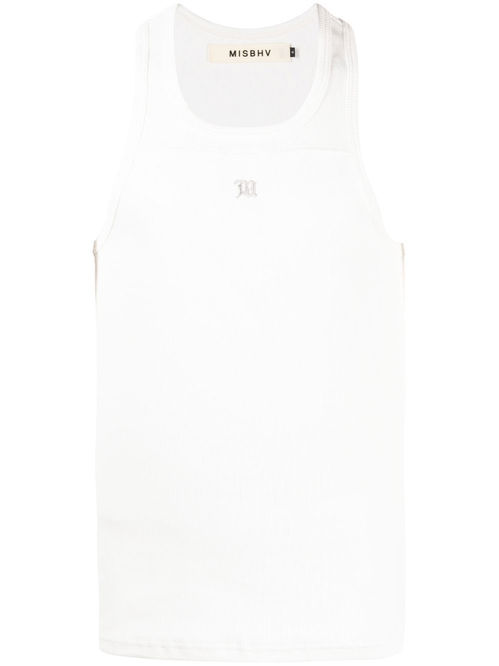 Crew-neck racerback tank top - White