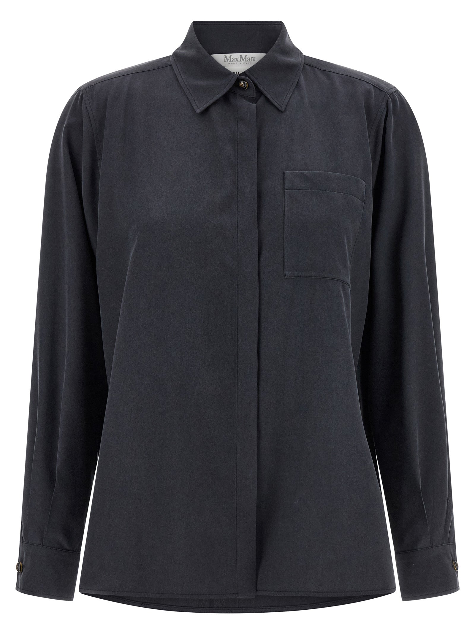 Washed Silk Canvas Shirt — Gray
