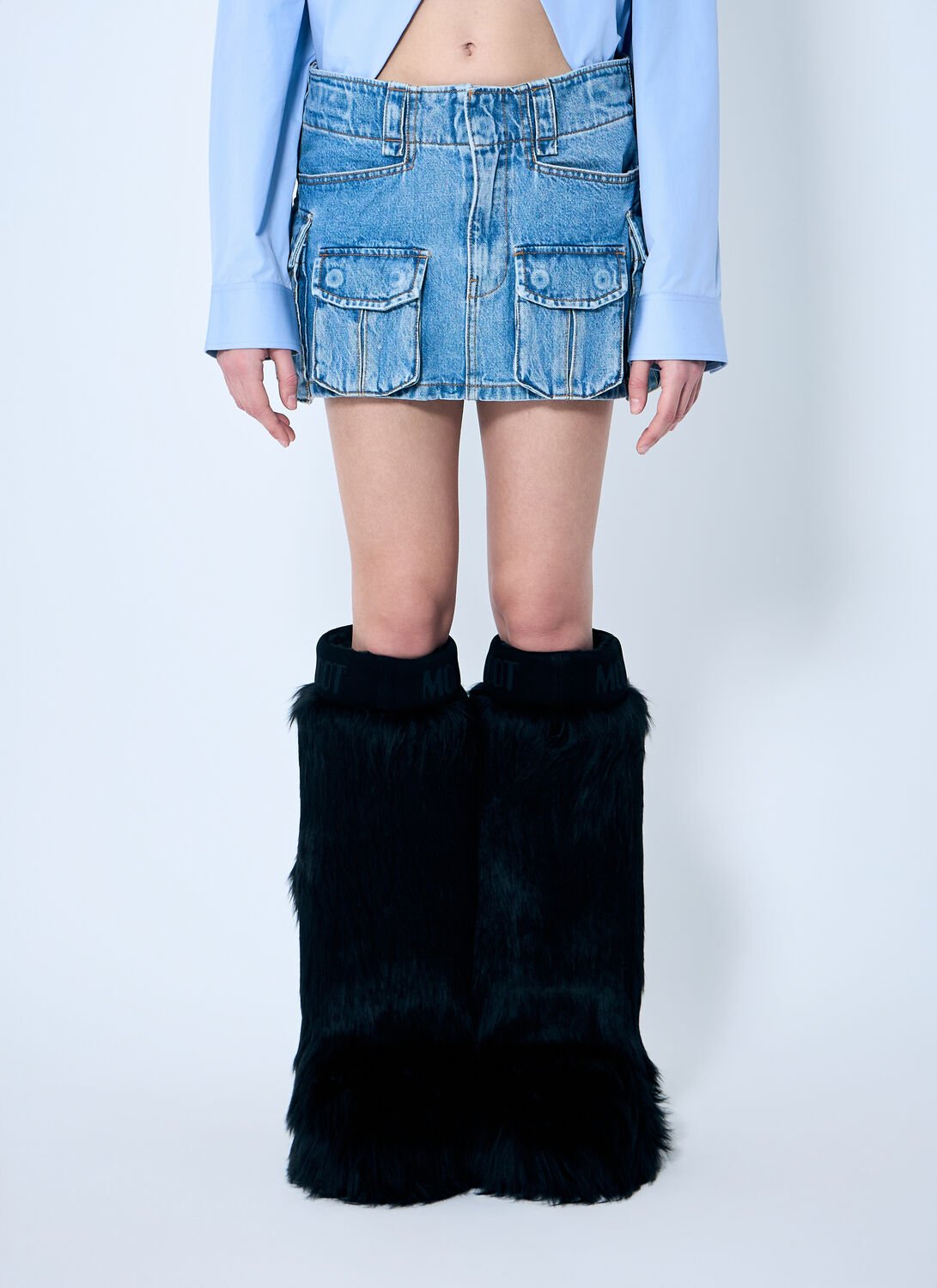 Cargo Denim Mini Skirt