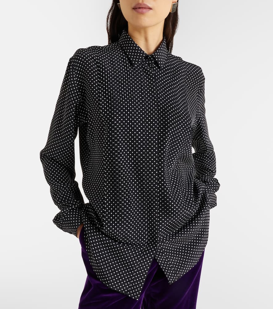 Polka-dot silk shirt