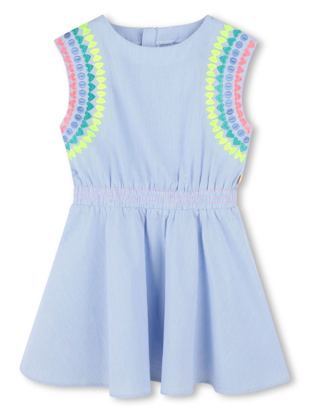 Embroidered-motif dress - Blue