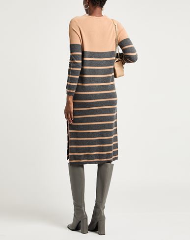 Ermanno Firenze Woman Midi dress Camel Size 6 Acrylic, Wool, Polyamide