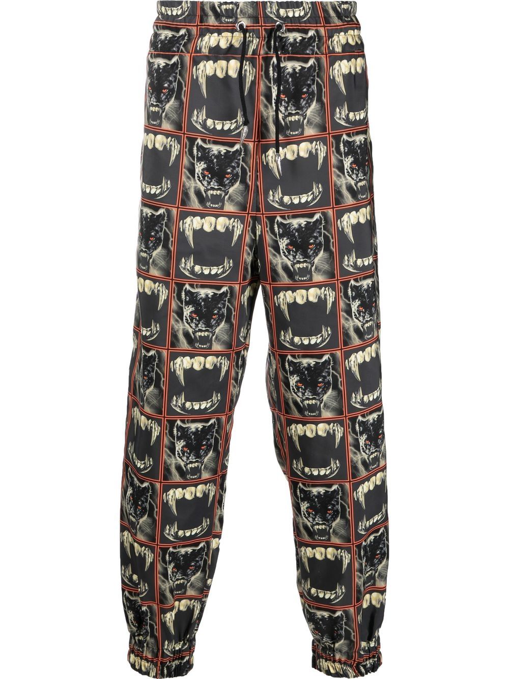 Panther print track pants - Black