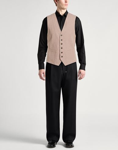 Man Tailored Vest Sand Size 40 Linen, Cotton, Acrylic