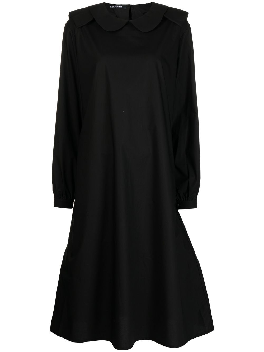 Rounded-collar midi dress - Black