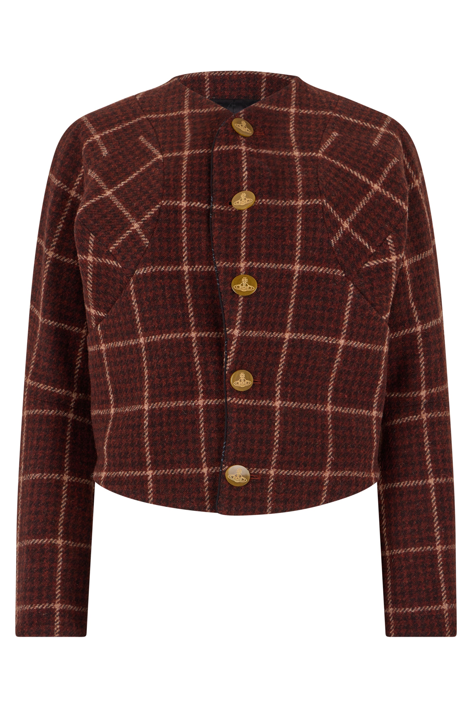 'Pourpoint' Jacket in Virgin Wool with Harris Tweed Tartan Pattern
