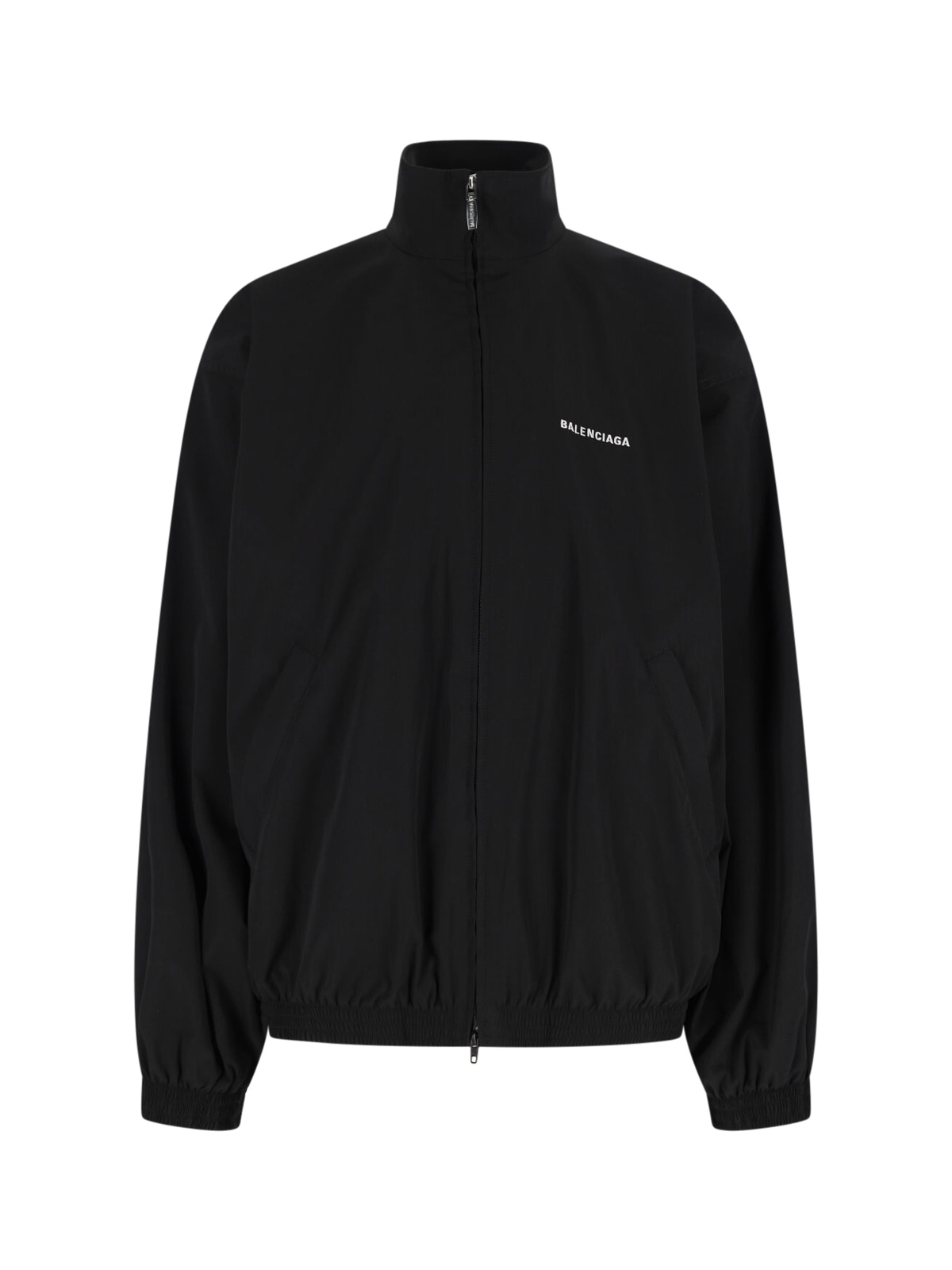Black Tech Fabric Oversize Windbreaker