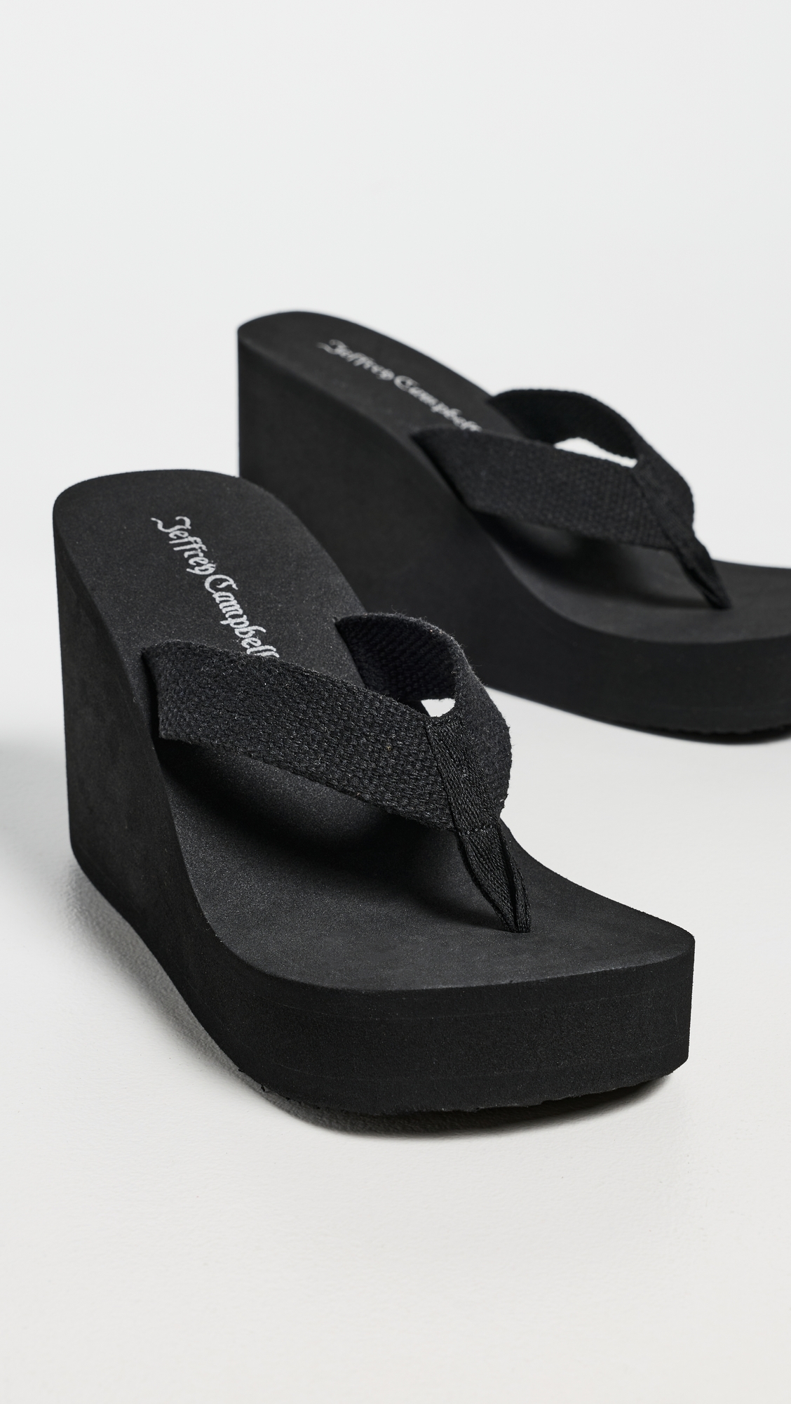 Astria 2 Wedge Thong Sandals Black