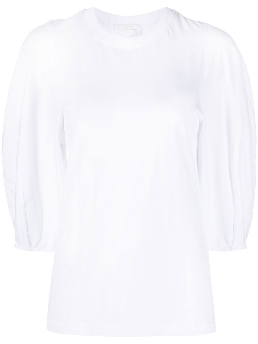 Embroidered-logo round-neck T-shirt - White