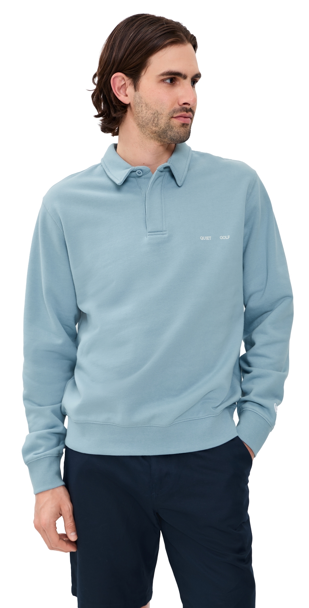Monogram Washed Rugby Sweater Blue