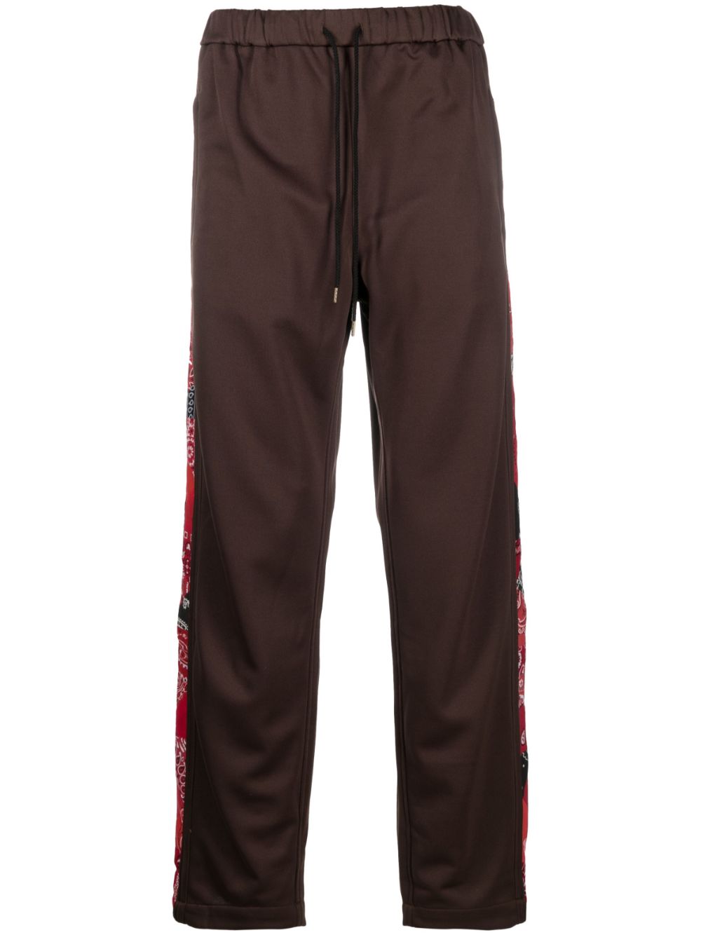 Bandana-panel track pants - Black