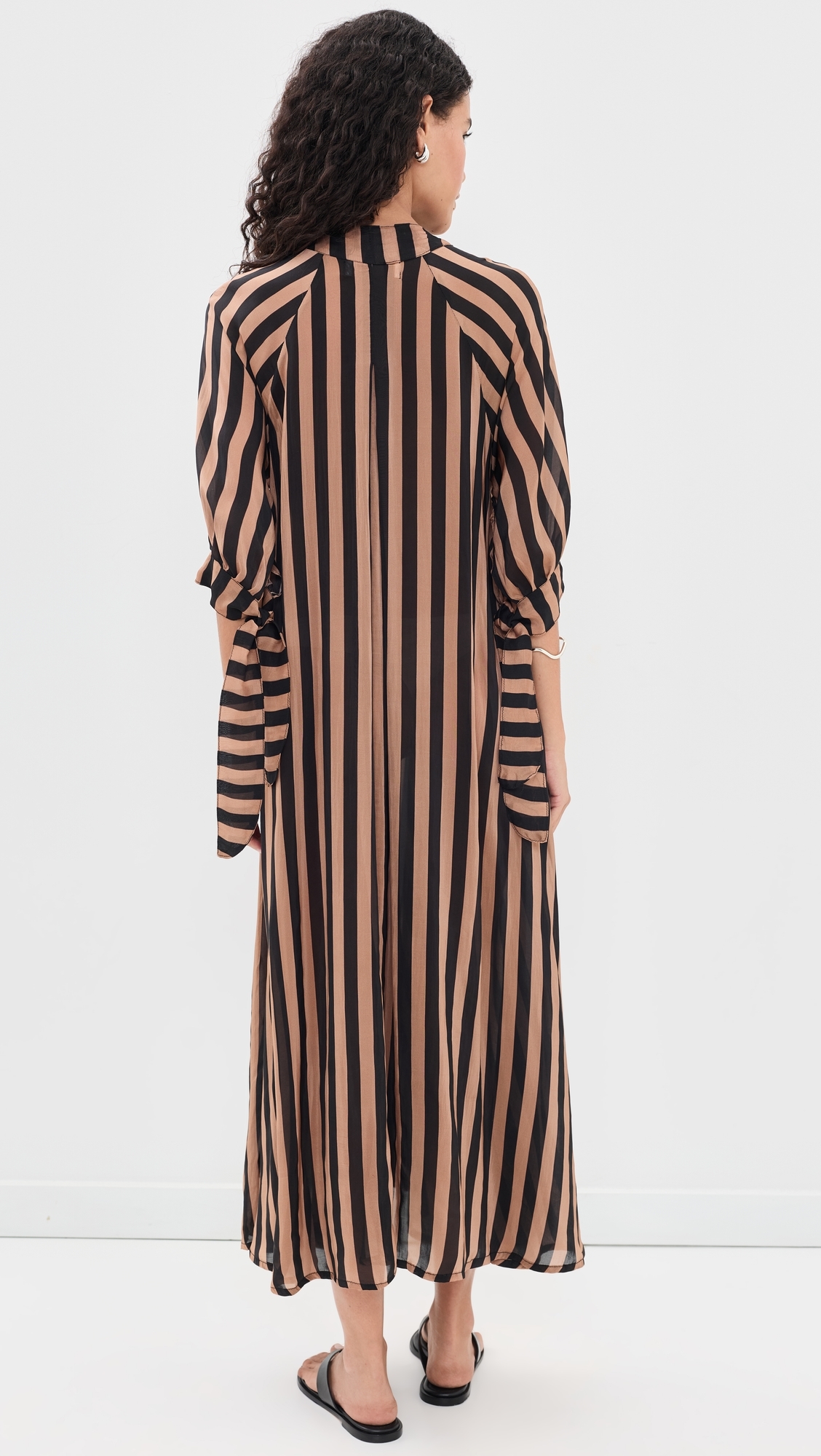 Monét Dress Thick Stripe Black & Tan