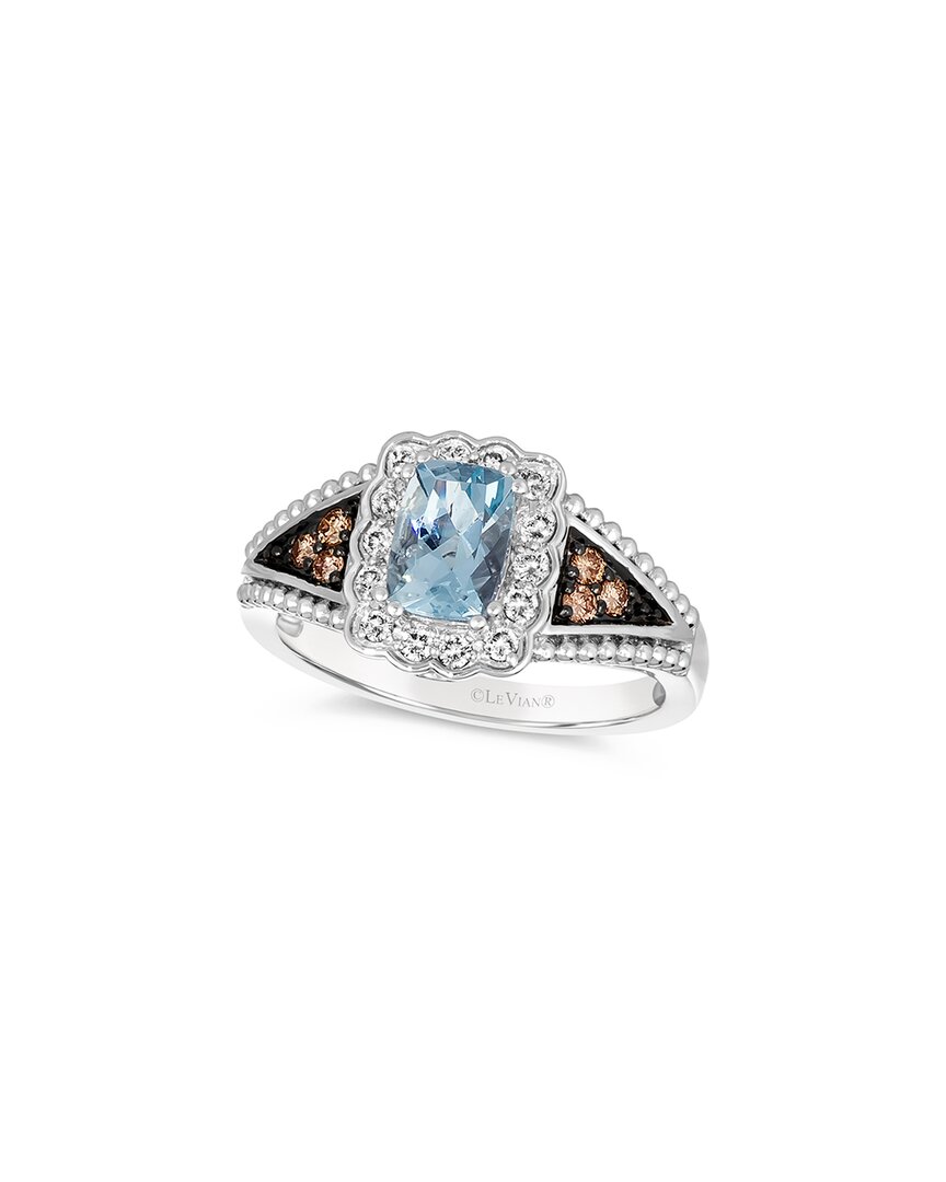 Sea Blue Aquamarine® 14K 1.04 Ct. Tw. Diamond & Aquamarine Ring