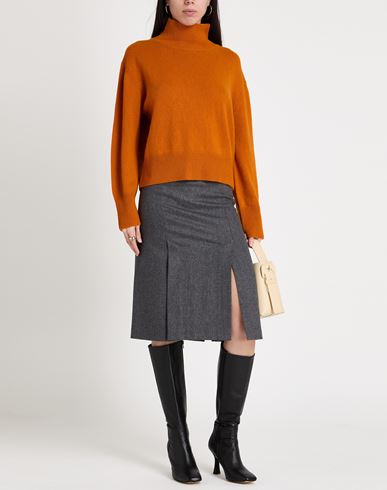 Woman Turtleneck Orange Size XL Cashmere