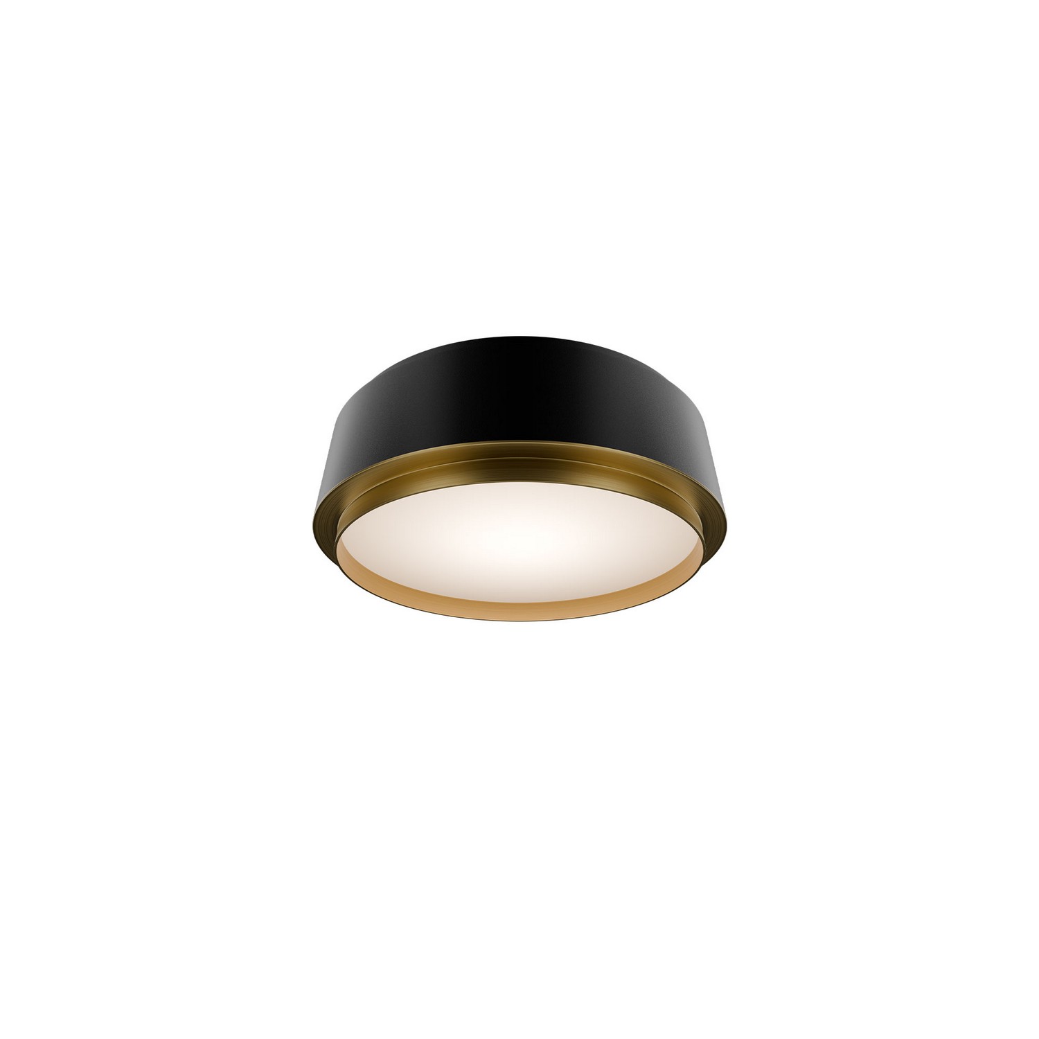 Black Aged Brass LED Flush Mount from the Salvo Collection
