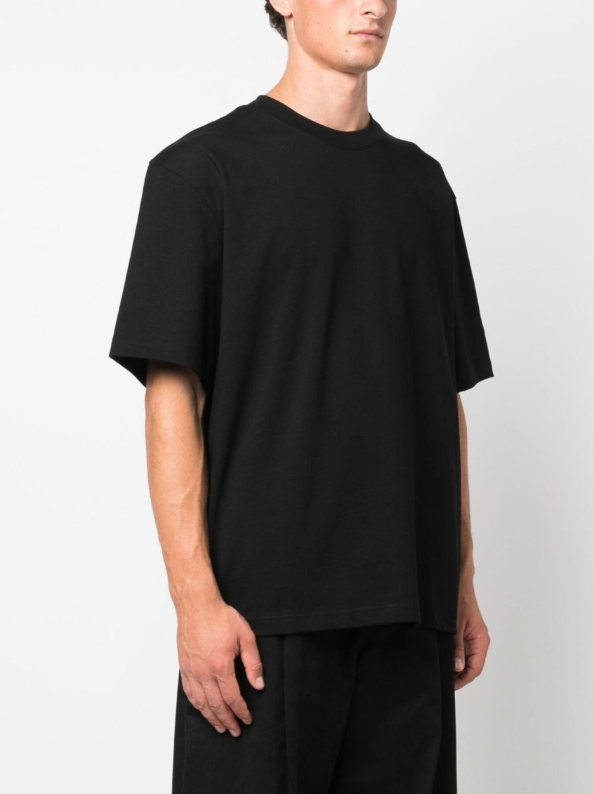 Branded Boxy Fit T-shirt Black cotton boxy fit t-shirt - Lay