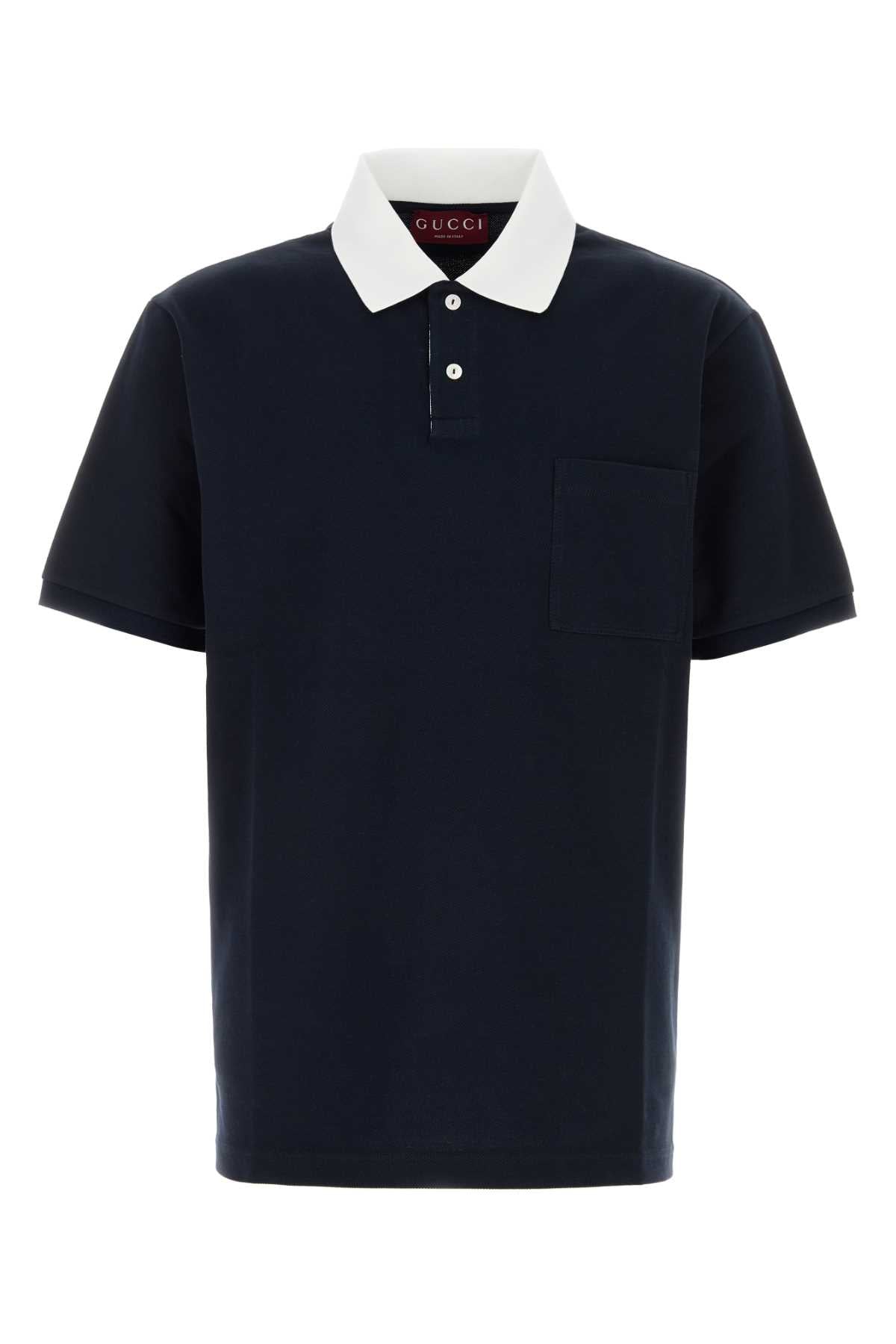 Stretch Piquet Polo Shirt — Navy