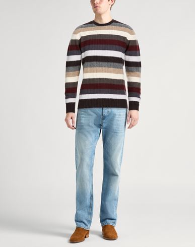 Man Sweater Dark brown Size 38 Lambswool