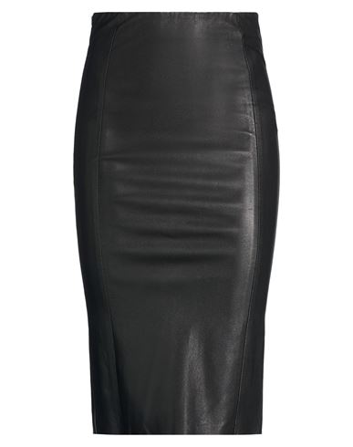 Woman Midi skirt Black Size 2 Lambskin