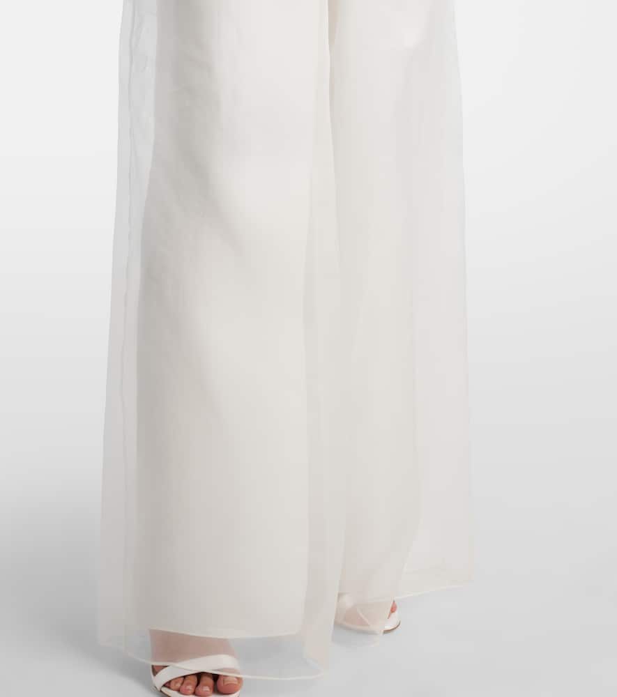 Tunca semi-sheer silk gown