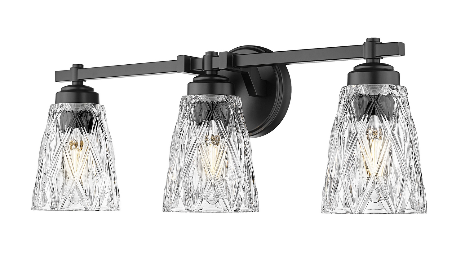 Matte Black Bathroom Vanity Light from the Andree Collection