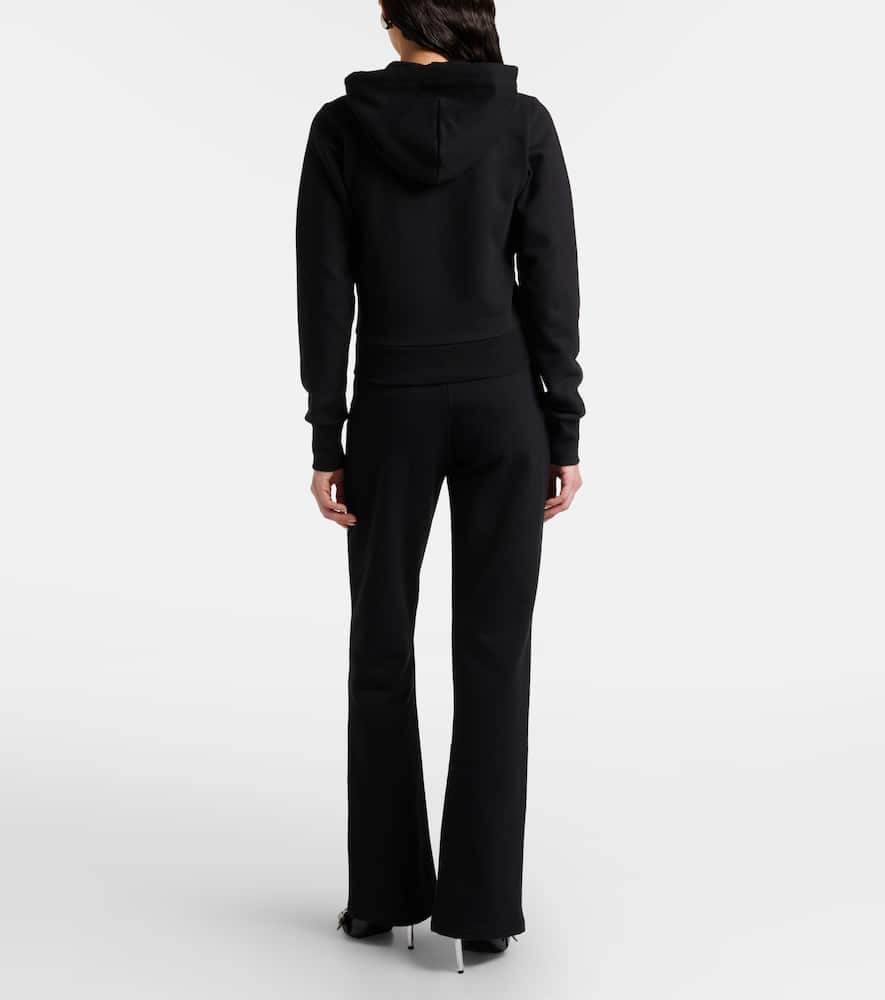 Cotton-blend jersey zip-up hoodie
