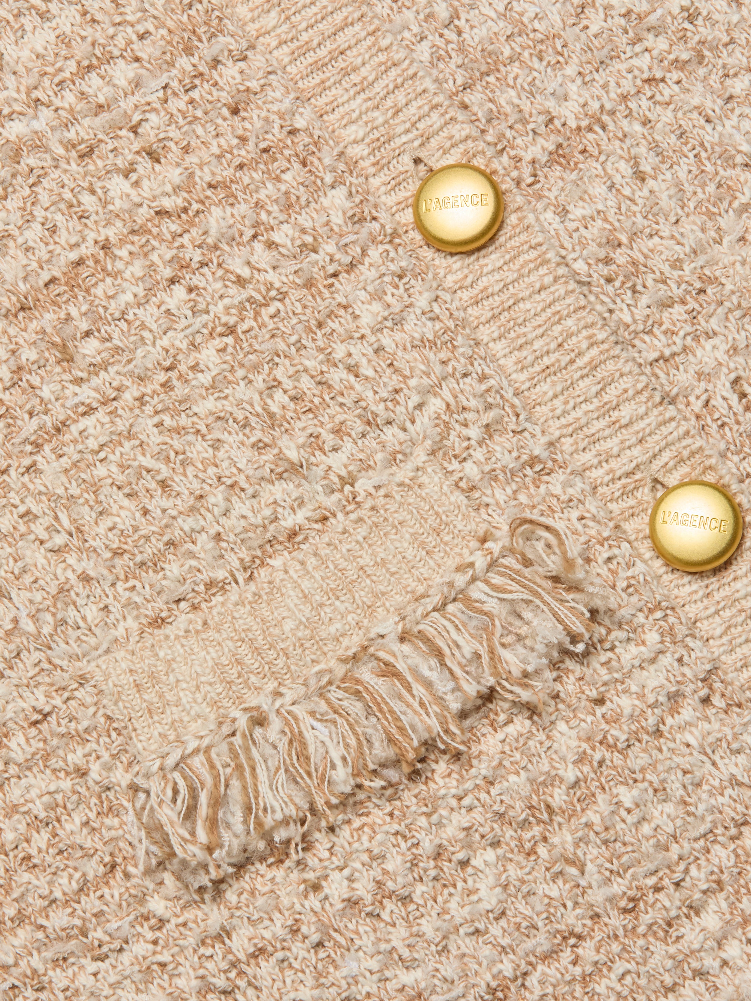 Kastoria Fringe Cardigan In Natural Multi Boucle