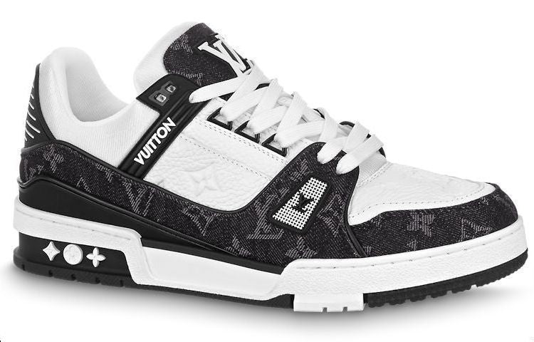 (WMNS) LV Trainer Sneaker 'Black Mesh Monogram with White '